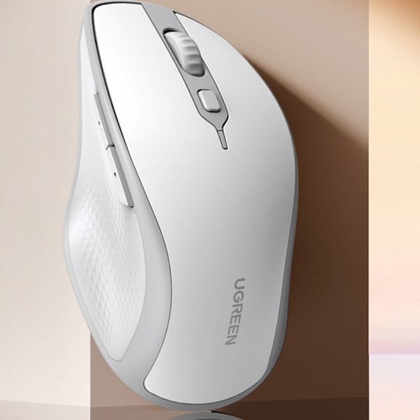 Ergonomisk trådlös datormus MU101 Bluetooth 2,4 GHz vit