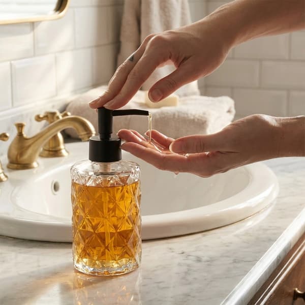 Glastvåldispenser, 330 ml – Transparent, enkel påfyllning