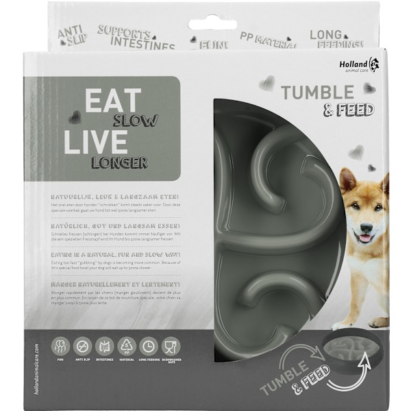 Ät Långsamt Lev Längre Tumble Feeder Grå