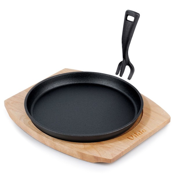 Serveringspande i støbejern med bræt CAST LINE 22 cm