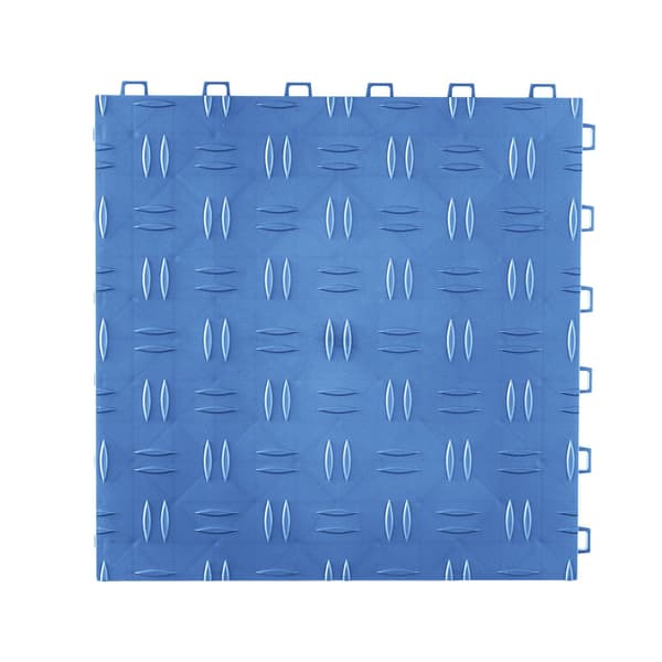 Sammanfogade garagegolvplattor, 12x12, 25-pack, blå