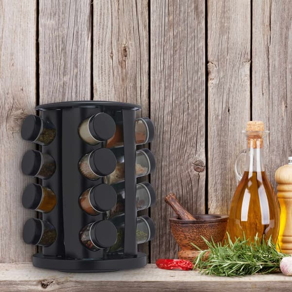 Krydderi karrusel med 16 glas