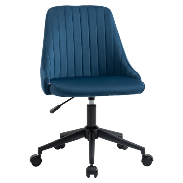 Työtuoli Kääntyvä Tuoli Työtuoli Ergonominen Linja Muotoilu Korkeus Säädettävissä 360° Kääntyvä Samettinen Polyesteri Sininen 50 X 58 X 77-85 Cm