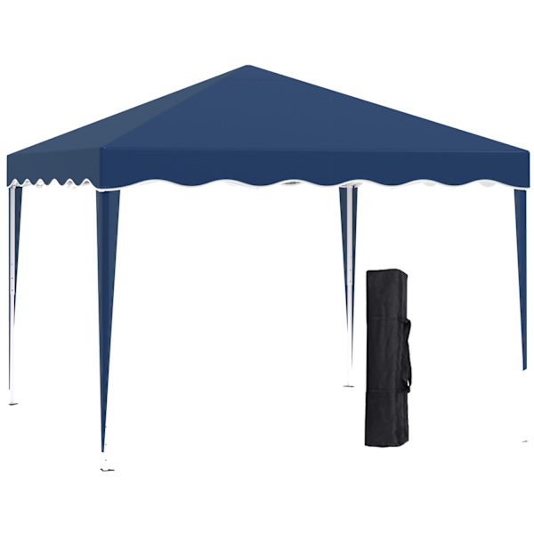 Folde Gazebo Pavillon 3 X 3 M Havepavillon Foldeligt Festtelt Højdejusterbart Havetelt Med Transportpose Uv Beskyttelse Stål Oxford Blå