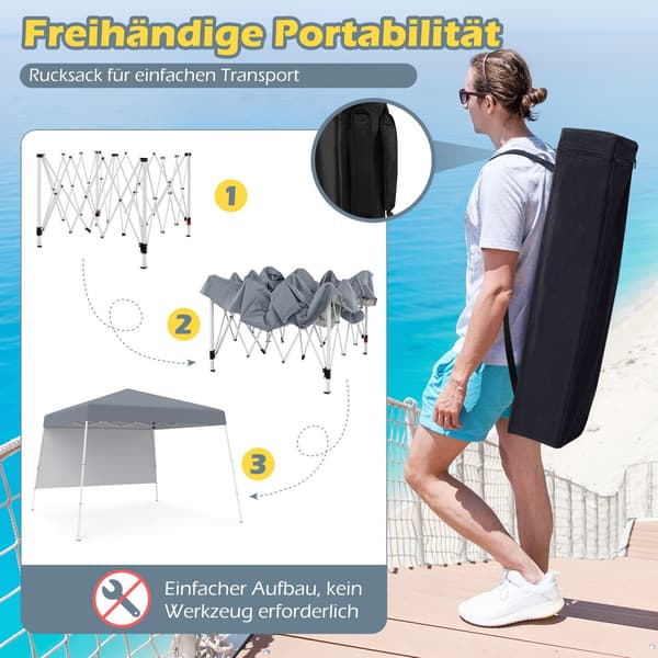 3x3m Pop-Up Gazebo, Vandtæt, Solbeskyttelse, Grå