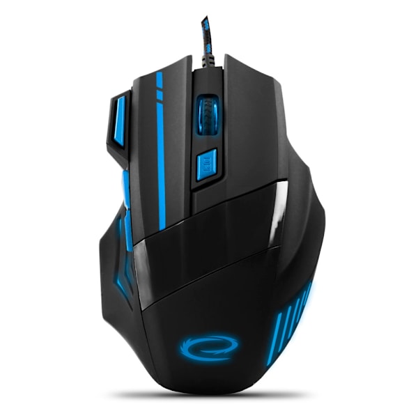 Esperanza Wired Mouse For Gamers 7D Opt. Usb Mx201 Wolf Blue Sort, Blå