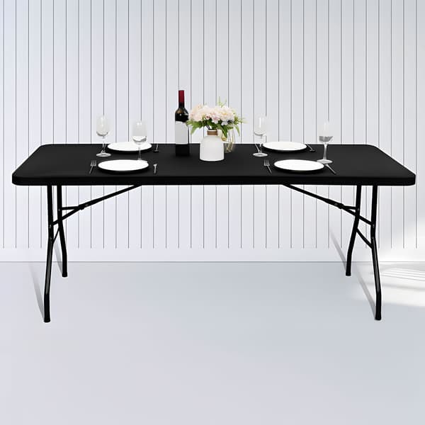 Cateringbord 180 cm, foldbart til kuffert, sort, ModernHome