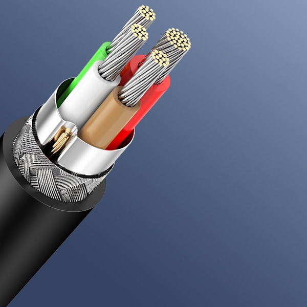 USB Typ C-kabel för laddning och dataöverföring 3A 1m svart