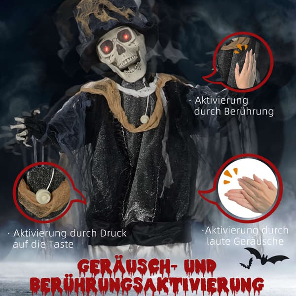 Halloween-spökdekoration med ljud- och rörelsesensor