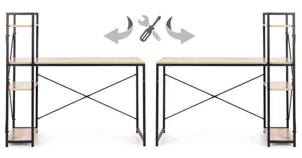 Datorskrivbord med hyllor, 120x60 cm MDF, loftstil