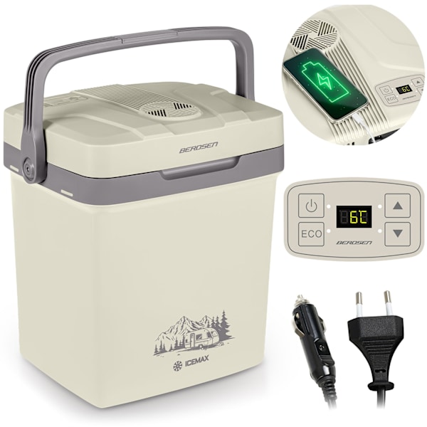 Berdsen Icemax turistkøleskab 26 liter ECO mode - creme