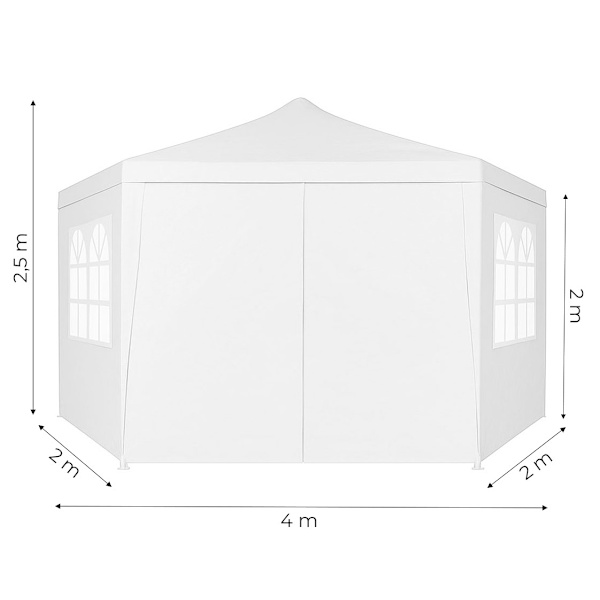 Garden Trade Pavilion Teltta 2x2x2 m Windows White MultiGardenilla