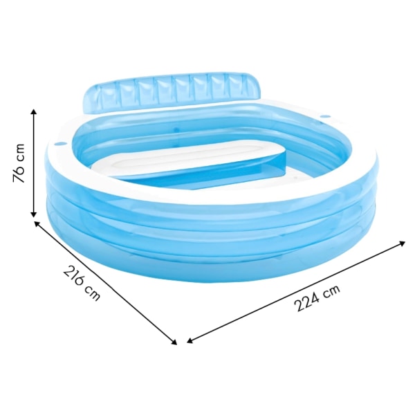 Havepool med sæder 229x218cm Intex 57190