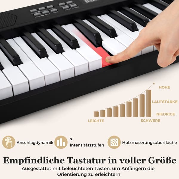Hopfällbart elektroniskt piano med 61 tangenter, MIDI och split