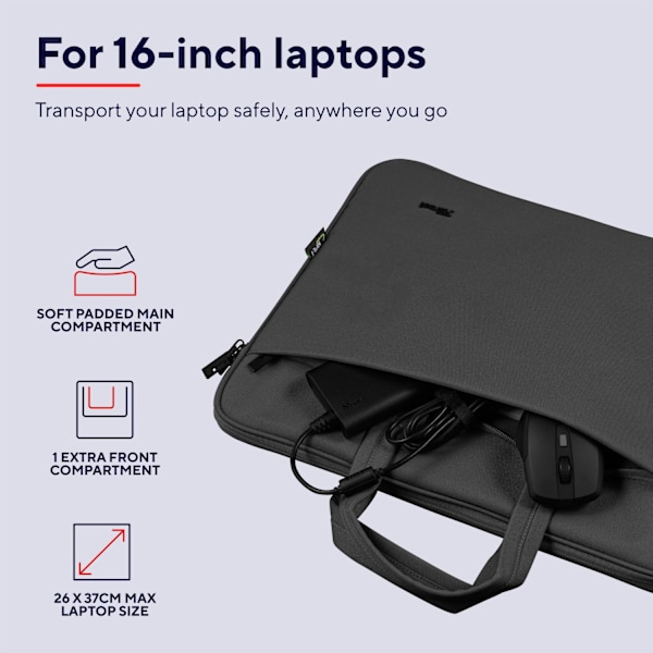 Bologna Laptoptaske 16" Miljøvenlig sort