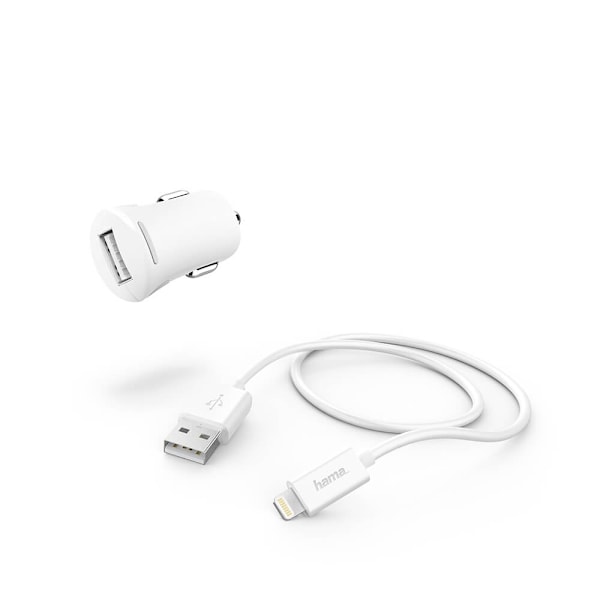 HAMA Car Charging Kit Lightning White