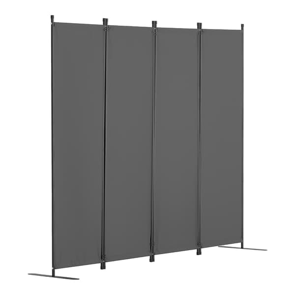 4-panels rumdeler, foldbar stofskærm, grå