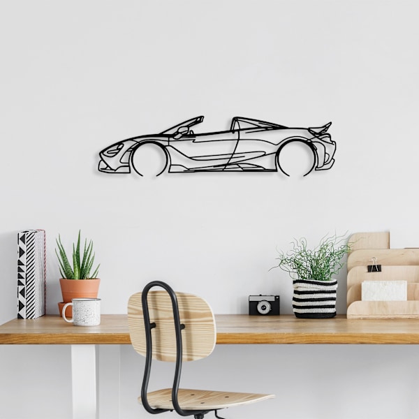 Dekorativt metallväggstillbehör McLaren 720S Silhouette