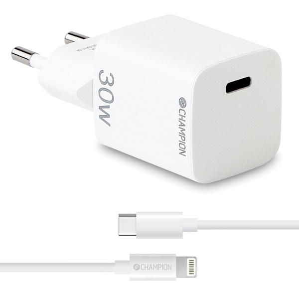 Laddare 30W + USB-C till Lightning Kabel Vit