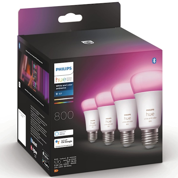 White Color Ambiance E27 4 kpl