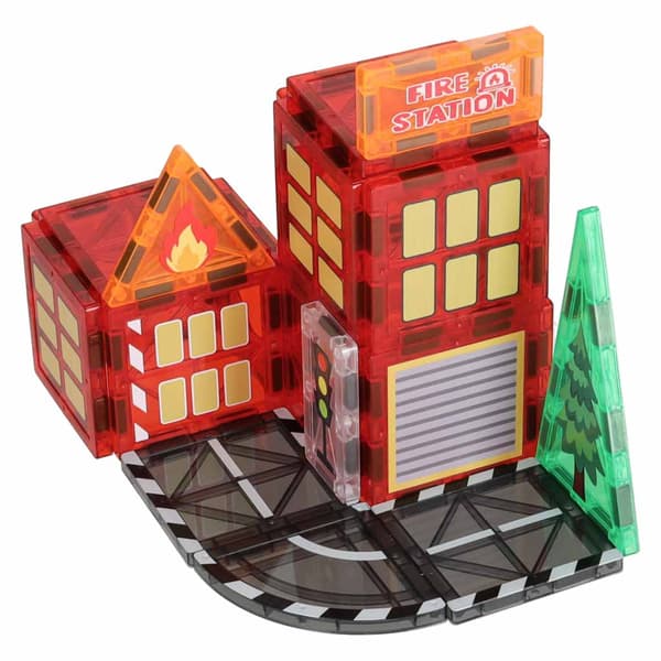 3D magnetiske byggeklodser brandbilsæt, 48 dele
