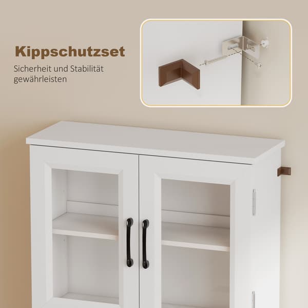 Justerbart køkkenskab, MDF, akryldøre, hvid