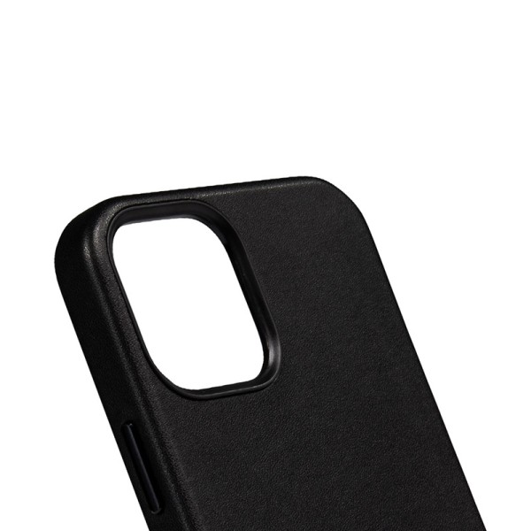 Crong Essential Cover - Lædercover til iPhone 12 Pro Max (sort)