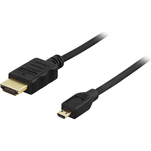 DELTACO HDMI kabel, han til mikro han, 3m, sort