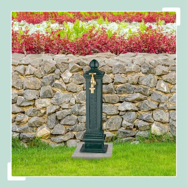 Antik metalsøjlefontæne, 47 cm