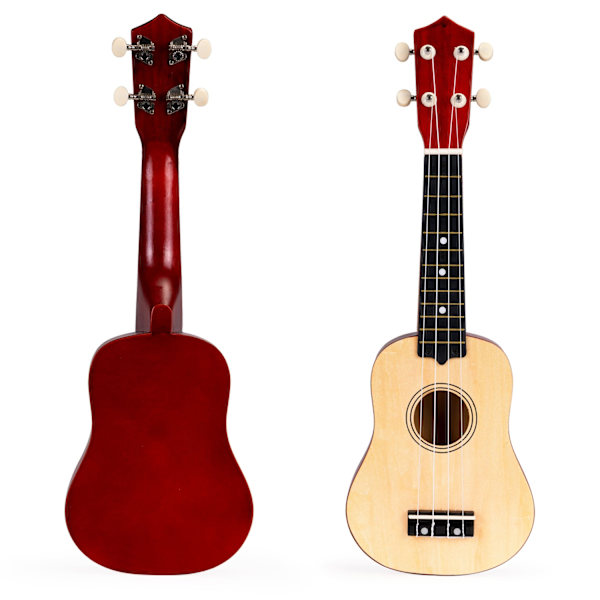 Lasten puinen ukulele-kitara 4 nailonkielellä, ruskea ECOTOYS