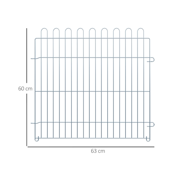 Utomhusinhägnad Valplopp, Valpstaket, Lekhage, 8 Stycken, B63Xh60 Cm, För Djur