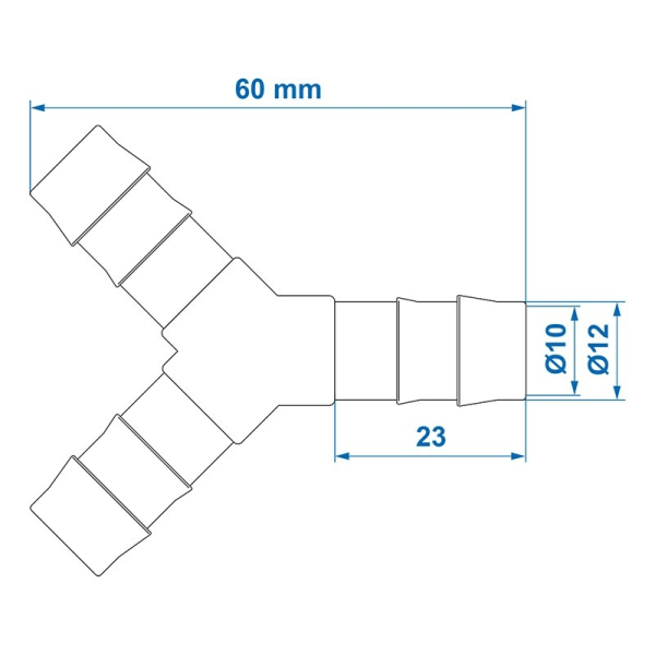 Vattenslangskoppling Y-stycke 12mm 2 stycken i blister