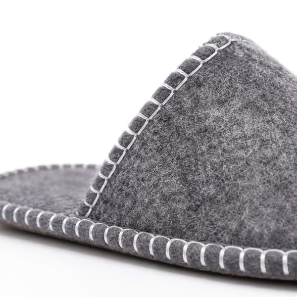 Filtgästtofflor, set med 6 par, grå, halkfria, unisex
