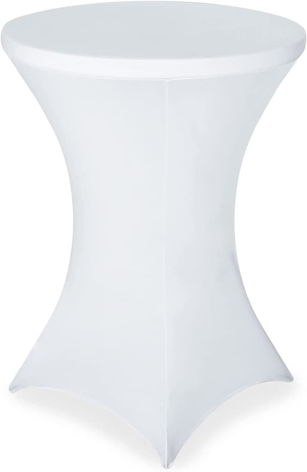 Cocktailbordsöverdrag, Vitt, 80 cm, Polyester-Spandex