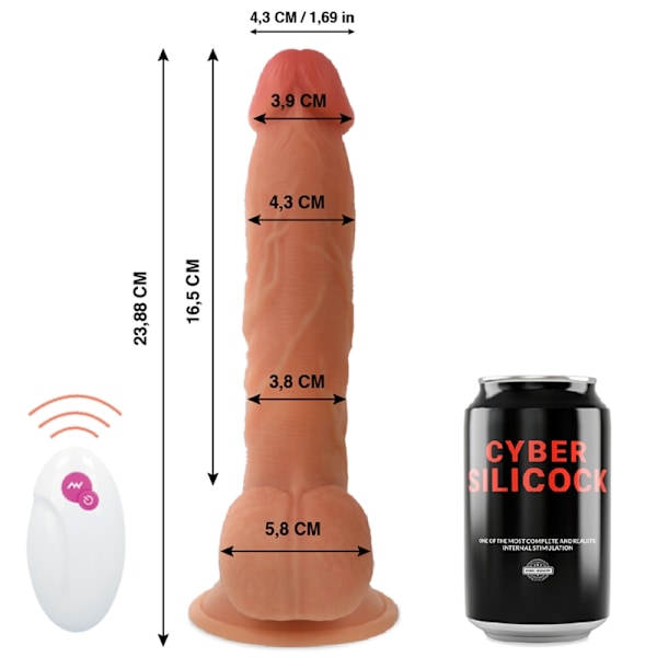 Cyber ​​Silicock - Fjärrkontroll Realistic Mr John 23,88 Cm -O- 4,3 Cm