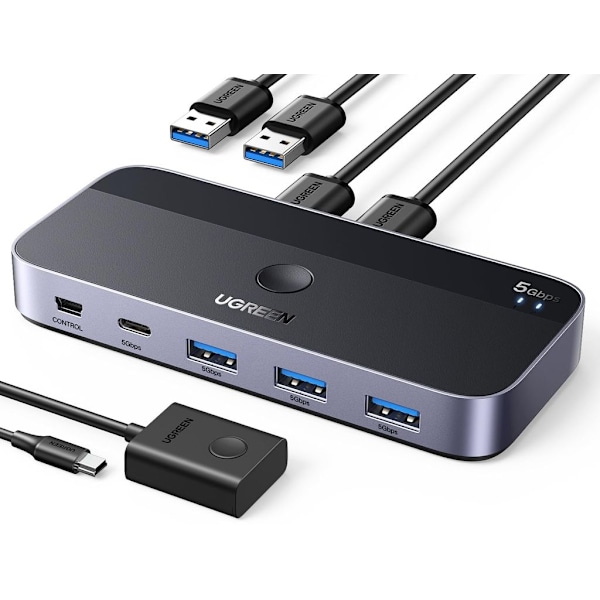 Ugreen USB 3.0 Switch 2x USB-A in, 3x USB-A + 1x USB-C out