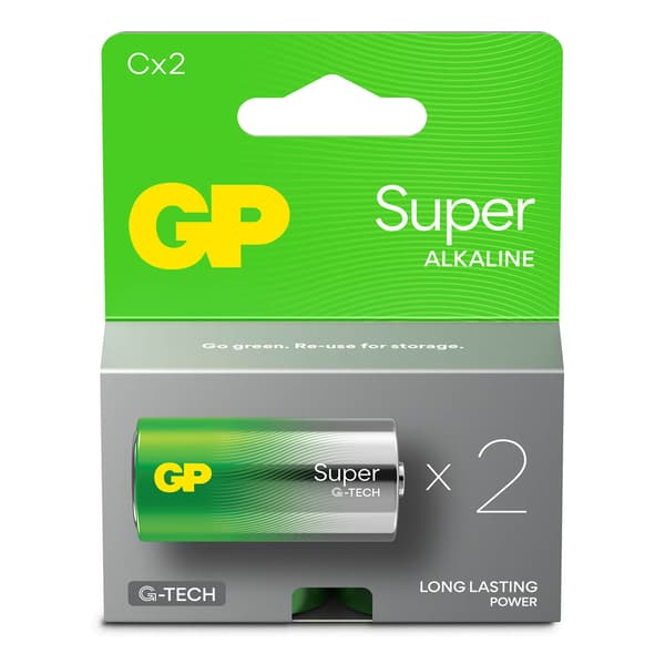 GP Super Alkaline Battery C LR14 2 kpl
