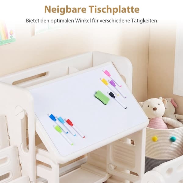 Børne skrivebordssæt med bogreoler og whiteboard