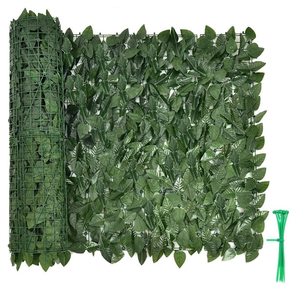 300 x 100 cm konstgjorda växtväggmurgrönablad insynsskydd häck växt vindskydd
