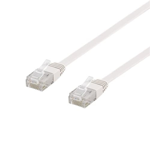 Netværkskabel UTP Cat6 patchkabel 0,3m, hvid, flad