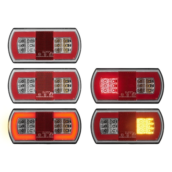 Baklykta 5 funktion 225 x 105 mm 43LED höger