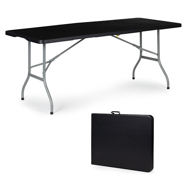 Trädgårdsfällbart bankettbord 153cm - svart