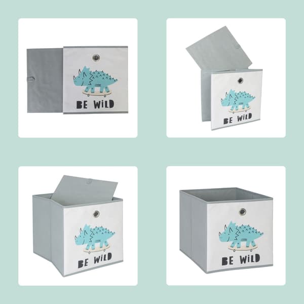 Förvaringslådor för barn, hopfällbara, 3-pack