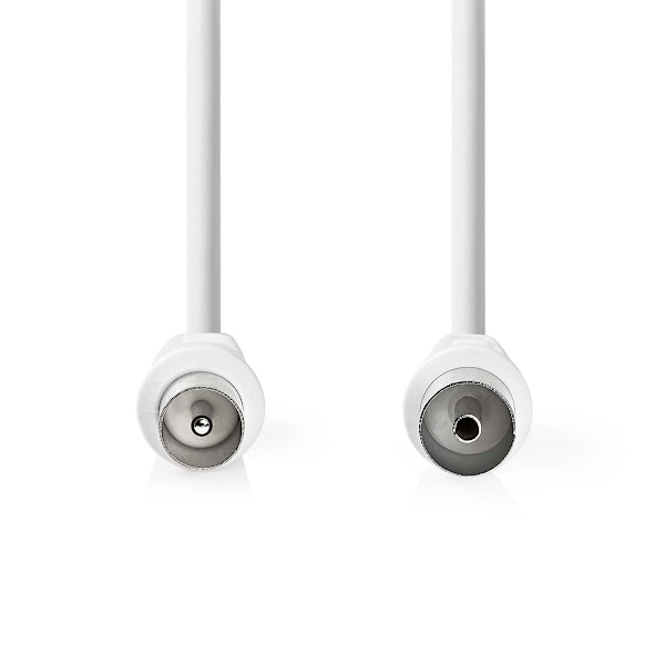 Koaksiaalikaapeli | IEC (Coax) Uros | IEC (Coax) Naaras | Niklattu | 90 dB | 75 Ohm | Tuplasuojattu | 10.0 m | Pyöreä | PVC | Valkoinen | Label