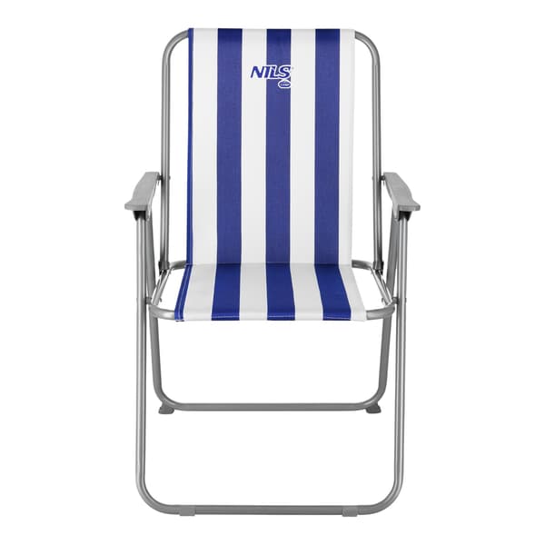 Blå hopfällbar campingstol, lätt, bärbar