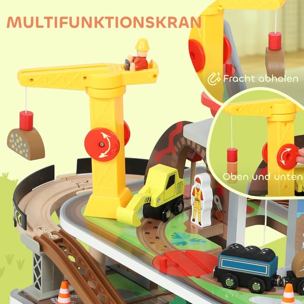 Puinen junasetti, 79 osaa, 4 tasoa, laajennettava