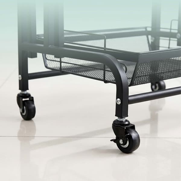 3-lags justerbar køkkenvogn, sort