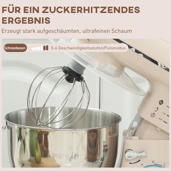 Standmixer med 4,5L skål i rustfrit stål, 1300W, beige