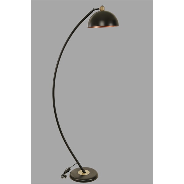Golvlampa Hilal Siyah Lambader Retro 3 Başlıklı