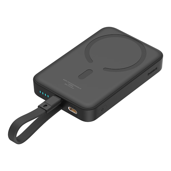 Mini Powerbank MagSafe 10000mAh 20W Lightning-kaapelilla iPhonelle 0,3m musta